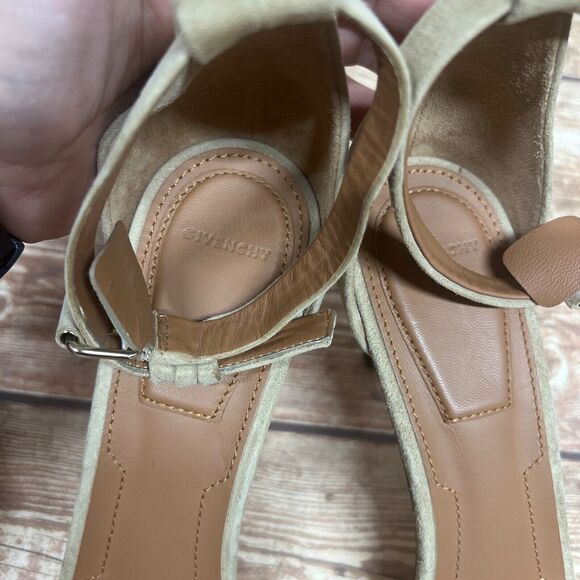 Givenchy Nadia Ankle Strap Stiletto Heel Beige Leather Sandals Size 40/10 - Picture 8 of 14